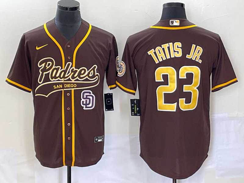 Men%27s San Diego Padres #23 Fernando Tatis Jr Brown NEW 2023 Cool Base Stitched Jersey->san diego padres->MLB Jersey